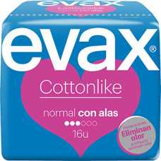 COMPRESAS COTTONLIKE ALAS NORM EVAX 16u