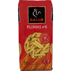 PASTAS PLUMAS 6 GALLO 500 G