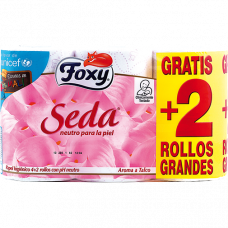  PAPEL HIGIENICO SEDA 3 CAPAS FOXY 4+2 U. 